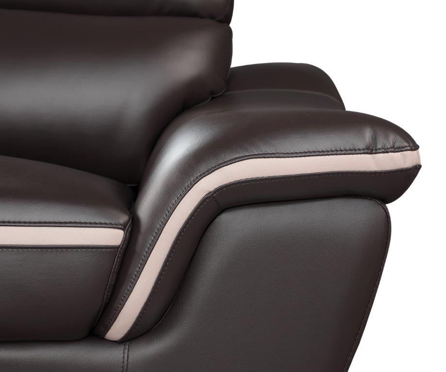 

    
 Photo  Brown Premium Leather Match Sofa Set 2 Pcs Contemporary Global United 168
