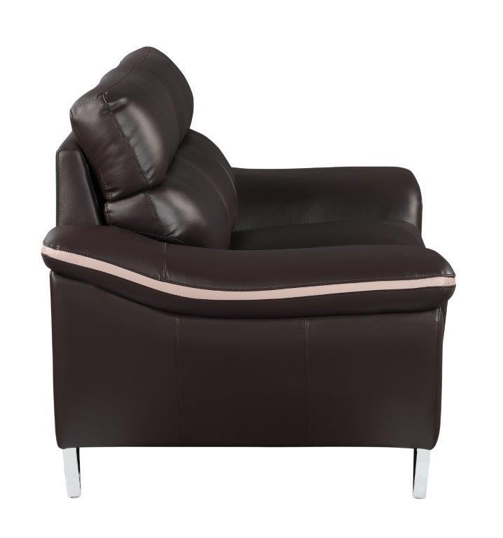

    
 Order  Contemporary Brown Premium Leather Match Sofa Set 3Pcs Global United 168
