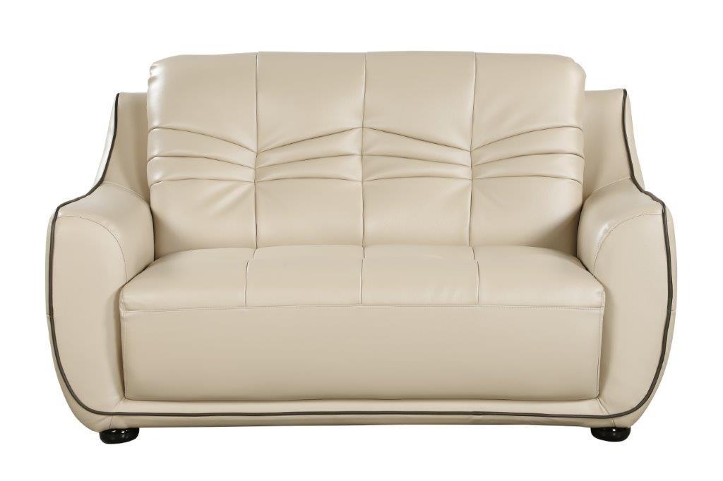 

    
Contemporary Beige Leather Air / Match Loveseat Global United 2088

