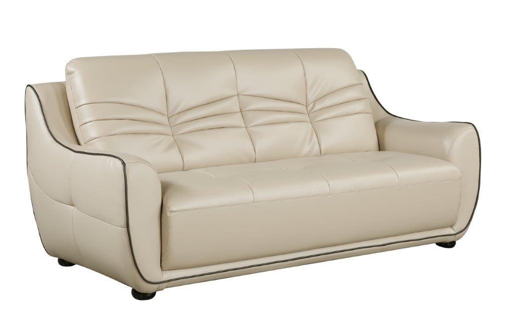 Contemporary Sofa 2088 2088-BEIGE-S in Beige Leather Match