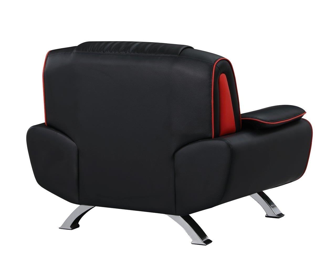

    
 Shop  Contemporary Black Premium Leather Match Sofa Set 3Pcs Global United 405
