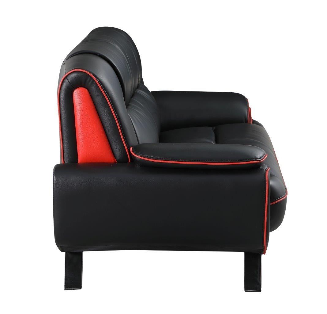 

    
 Photo  Contemporary Black Premium Leather Match Sofa Set 3Pcs Global United 405
