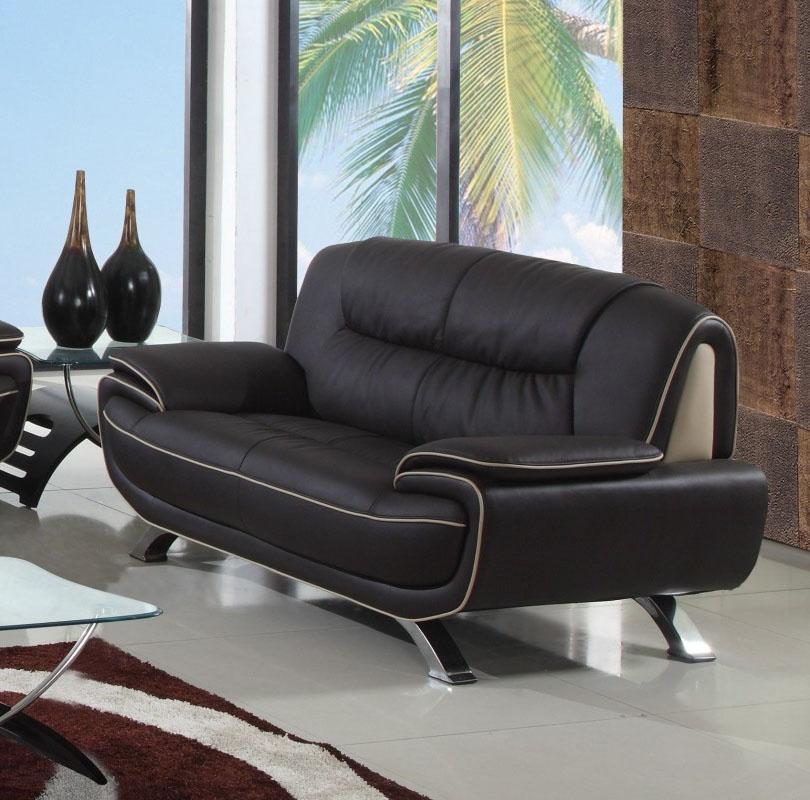 

    
Contemporary Brown Premium Leather Match Loveseat Global United 405

