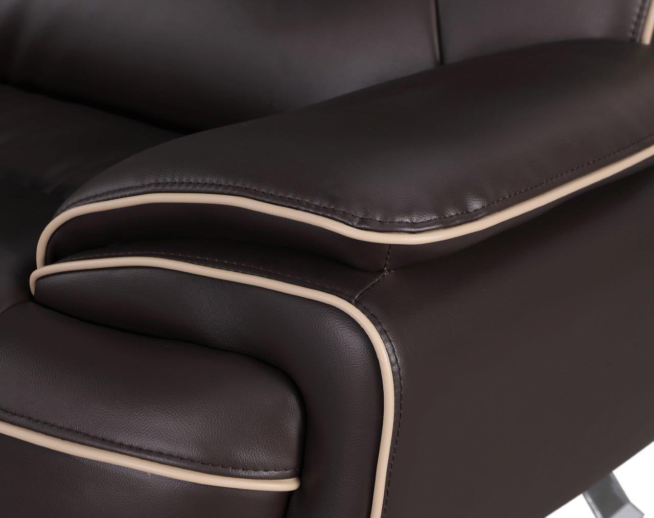 

    
 Order  Contemporary Brown Premium Leather Match Loveseat Global United 405
