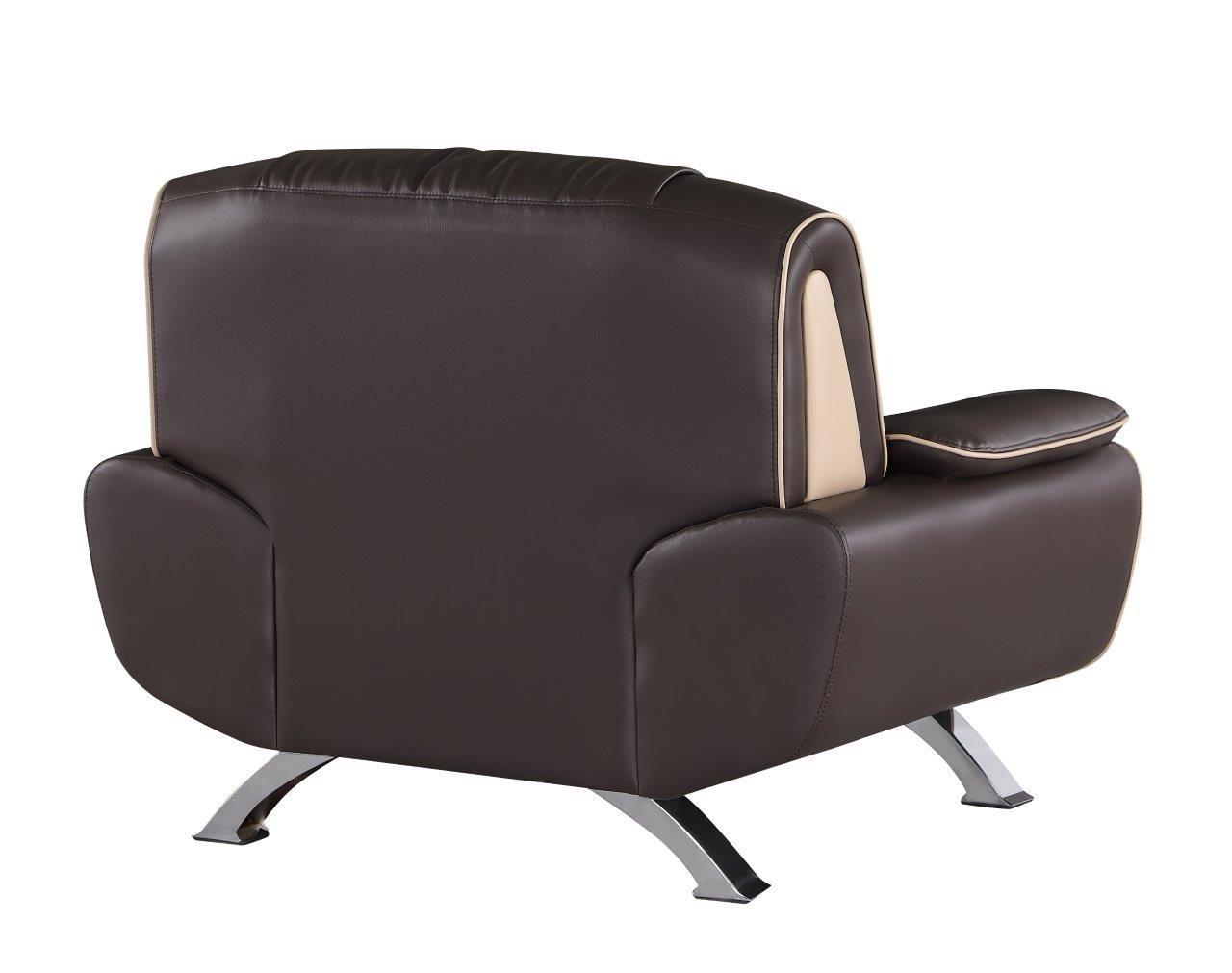 

    
 Shop  Contemporary Brown Premium Leather Match Sofa Set 3Pcs 405 Global United
