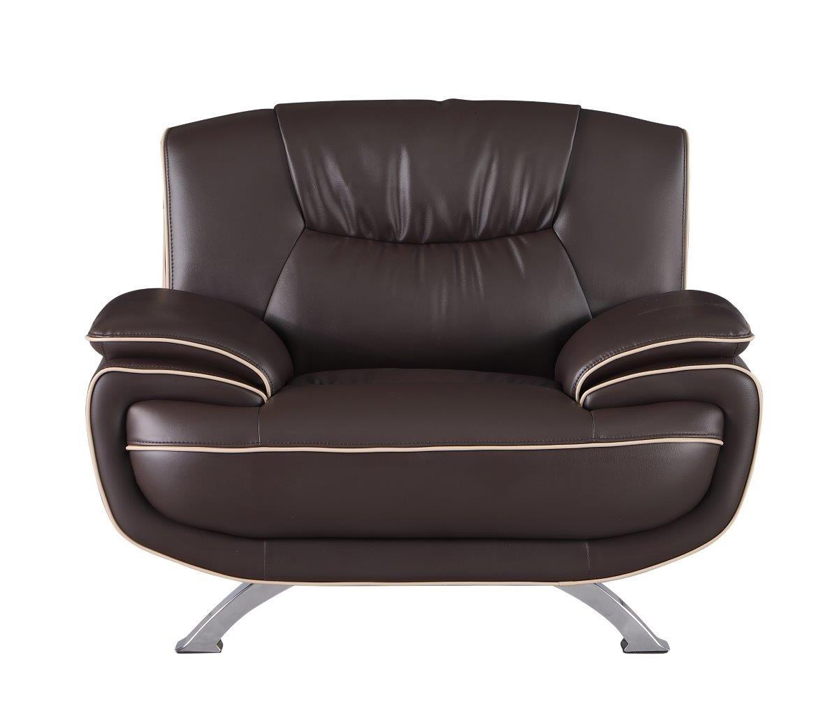 

    
 Order  Contemporary Brown Premium Leather Match Sofa Set 3Pcs 405 Global United
