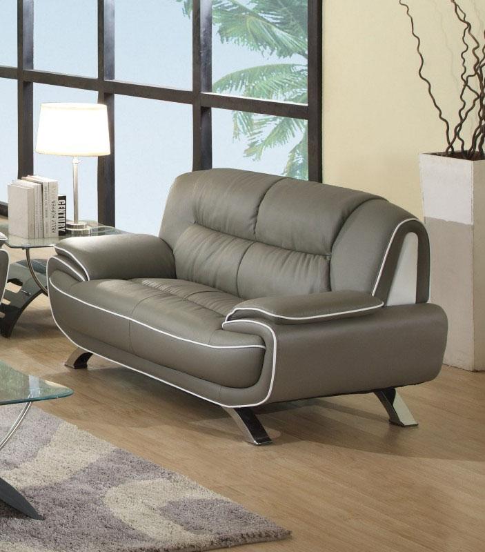

    
Contemporary Gray Premium Leather Match Loveseat Global United 405

