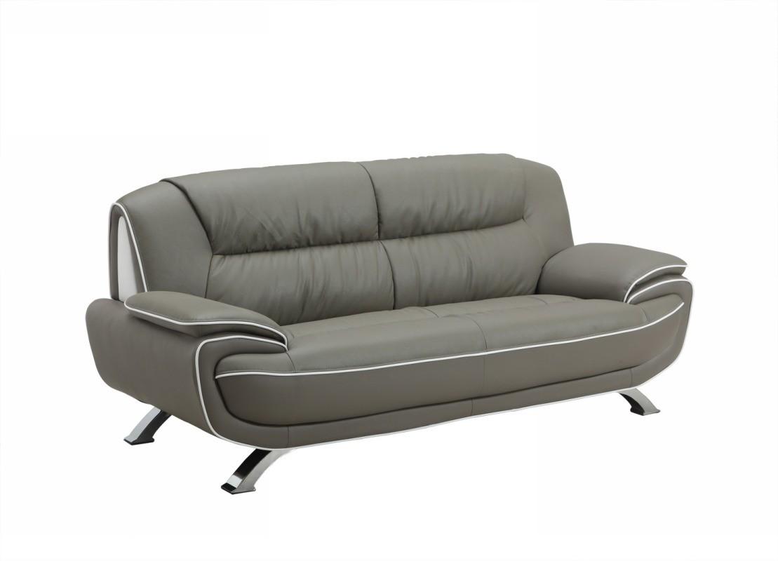 

    
Contemporary Gray Premium Leather Match Sofa Set 3Pcs Global United 405
