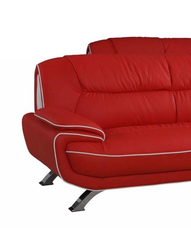 

    
Contemporary Red Premium Leather Match Loveseat Global United 405
