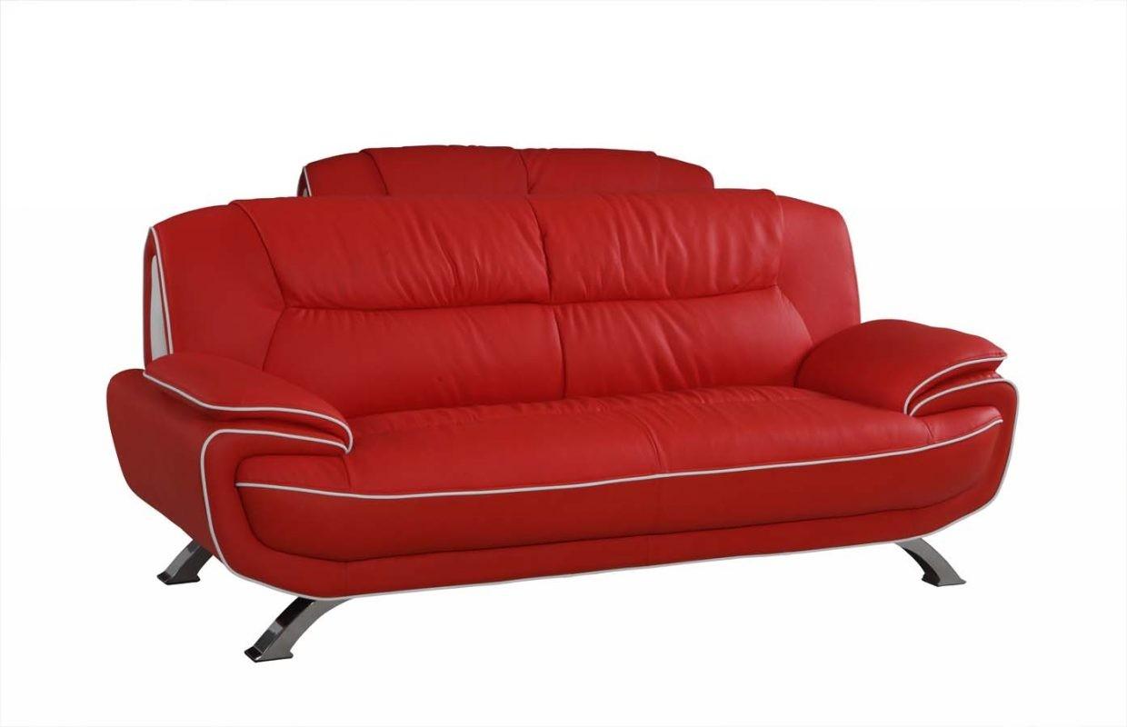 

    
Contemporary Red Premium Leather Match  Sofa Set 3Pcs Global United 405
