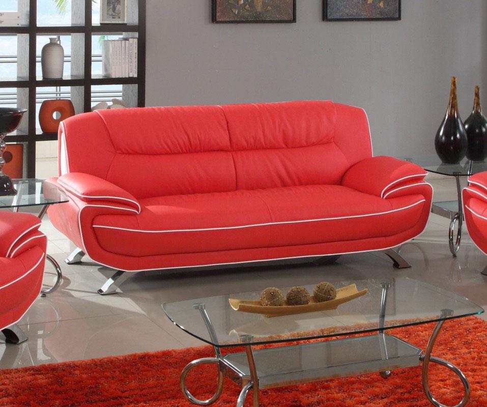 

    
Contemporary Red Premium Leather Match Sofa Global United 405
