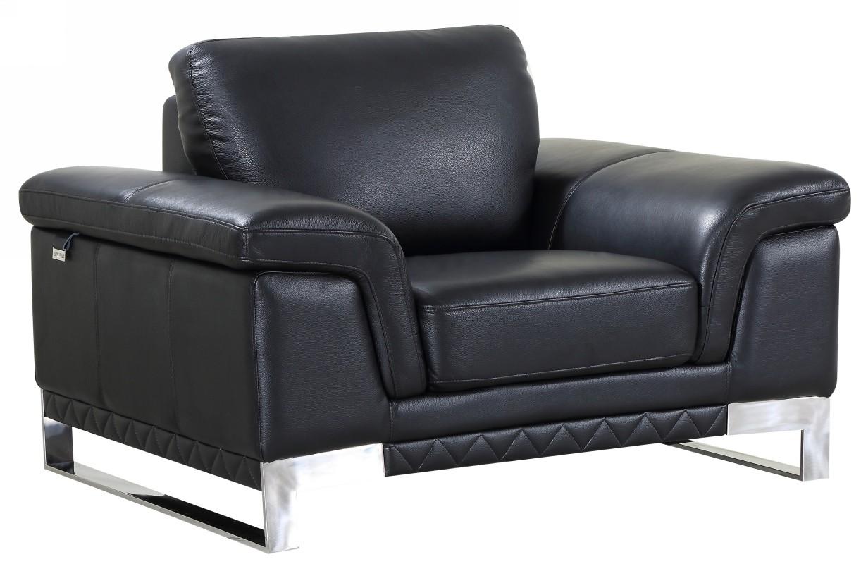 

        
Global United 411 Sofa Loveseat and Chair Set Black Genuine Leather 00083398859740
