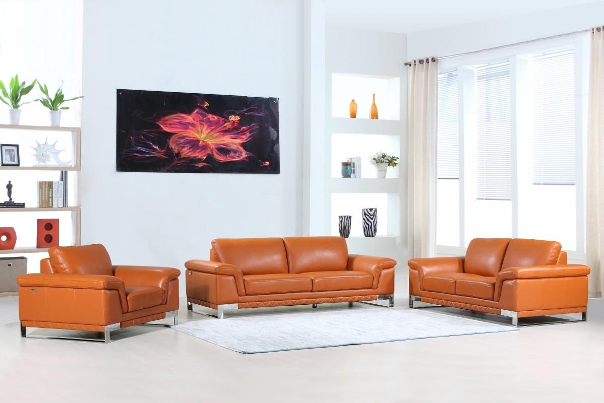 

    
CAMEL Genuine Italian Leather Sofa Set 3Pcs Contemporary 411 Global United
