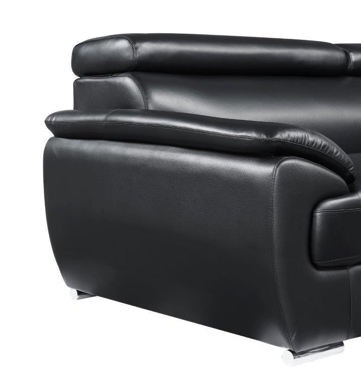 

    
 Order  Black Premium Leather Match Loveseat Contemporary 4571 Global United
