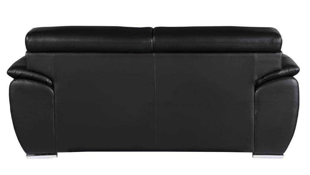 

    
 Shop  Black Premium Leather Match Sofa Set 2Pcs Contemporary 4571 Global United
