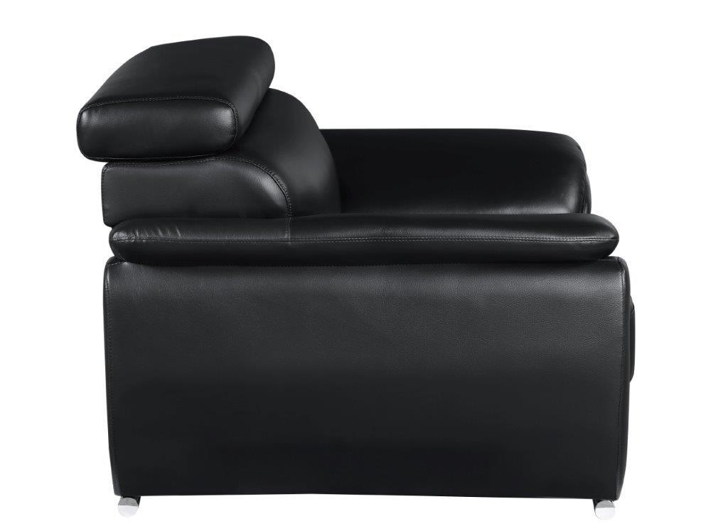 

        
Global United 4571 Sofa Loveseat and Chair Set Black Leather gel match 00083398858996
