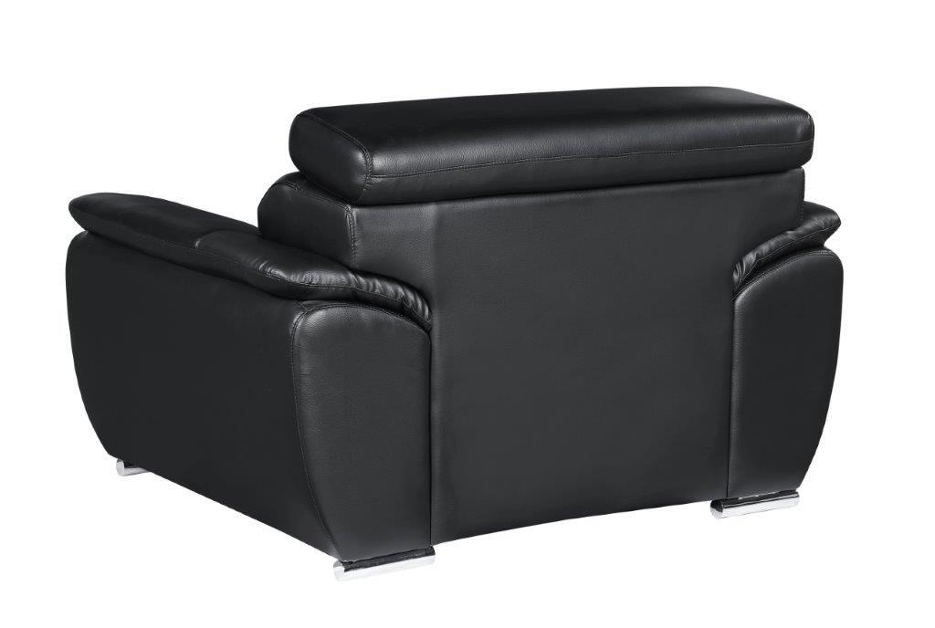 

    
 Shop  Black Premium Leather Match Sofa Set 3Pcs Contemporary 4571 Global United
