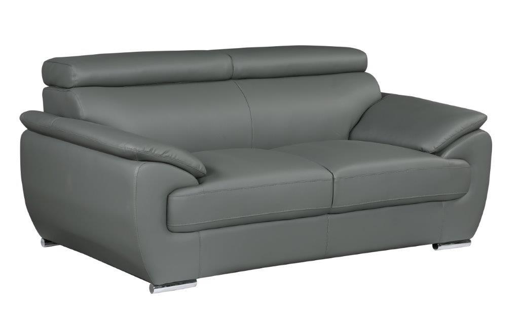 

    
Gray Premium Leather Match Loveseat Contemporary 4571 Global United
