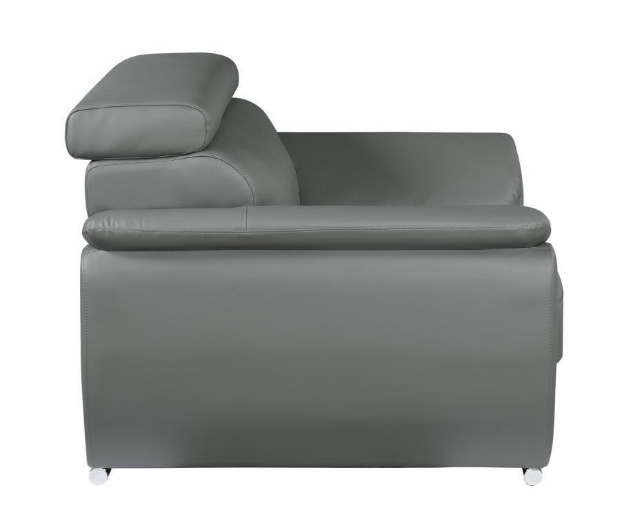 

    
 Shop  Gray Premium Leather Match Sofa Set 2Pcs Contemporary 4571 Global United
