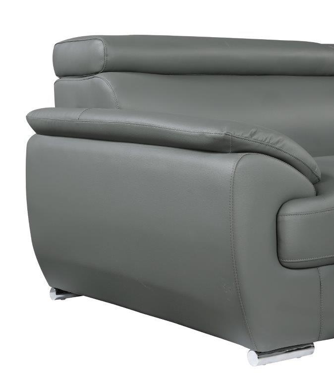 

    
 Photo  Gray Premium Leather Match Sofa Set 2Pcs Contemporary 4571 Global United
