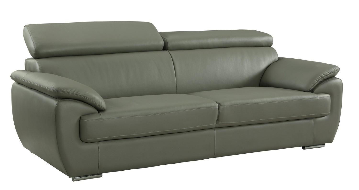 Contemporary Sofa 4571 4571-GRAY-S in Gray Leather Match