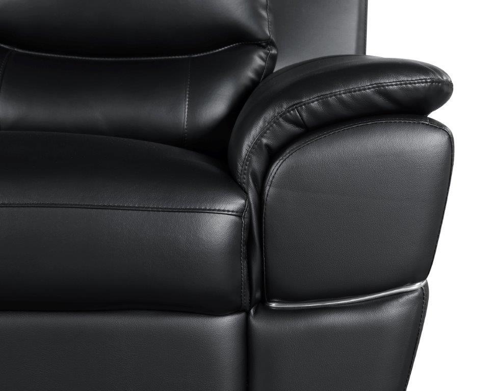 

    
 Shop  BLACK Premium Leather Match Sofa Set 2 Pcs Contemporary 4572 Global United
