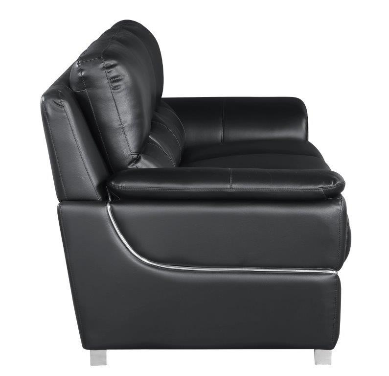 

    
 Order  BLACK Premium Leather Match Sofa Set 3 Pcs Contemporary 4572 Global United

