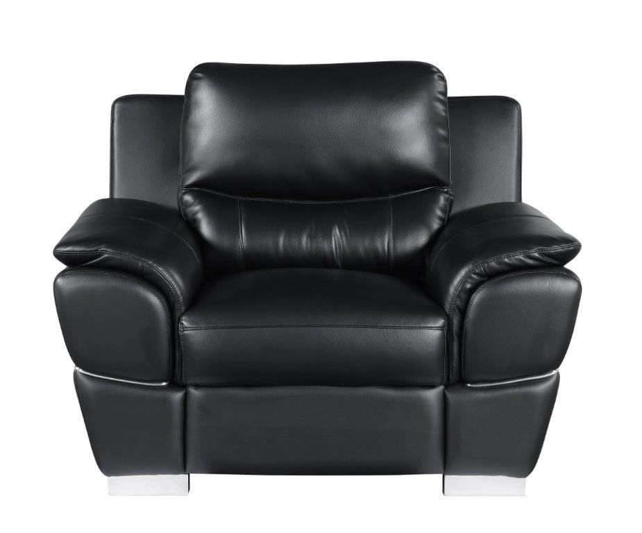 

        
00083398858446BLACK Premium Leather Match Sofa Set 3 Pcs Contemporary 4572 Global United
