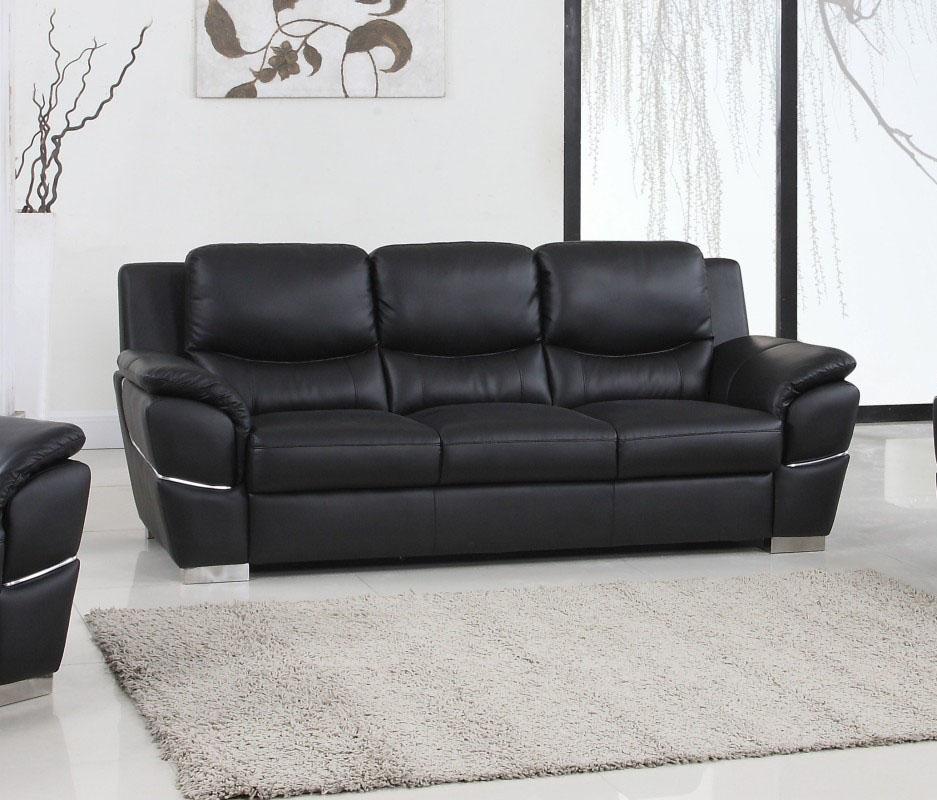 

    
BLACK Premium Leather Match Sofa Contemporary 4572 Global United
