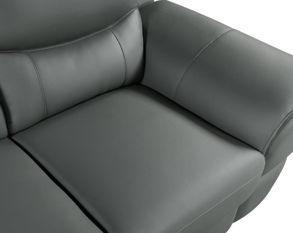 

    
 Shop  GREY Premium Leather Match Sofa Set 3 Pcs Contemporary 4572 Global United
