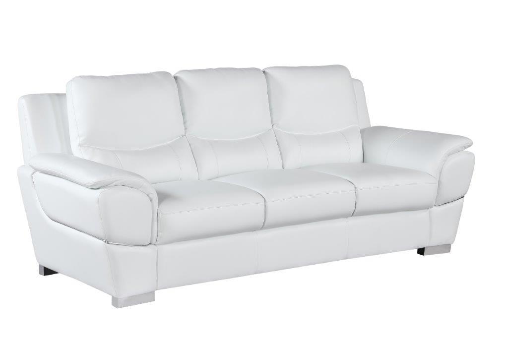

    
WHITE Premium Leather Match Sofa Set 3 Pcs Contemporary 4572 Global United
