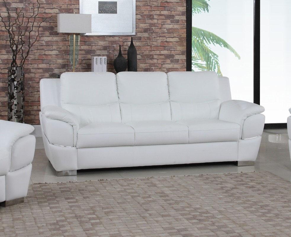 

    
WHITE Premium Leather Match Sofa Contemporary 4572 Global United
