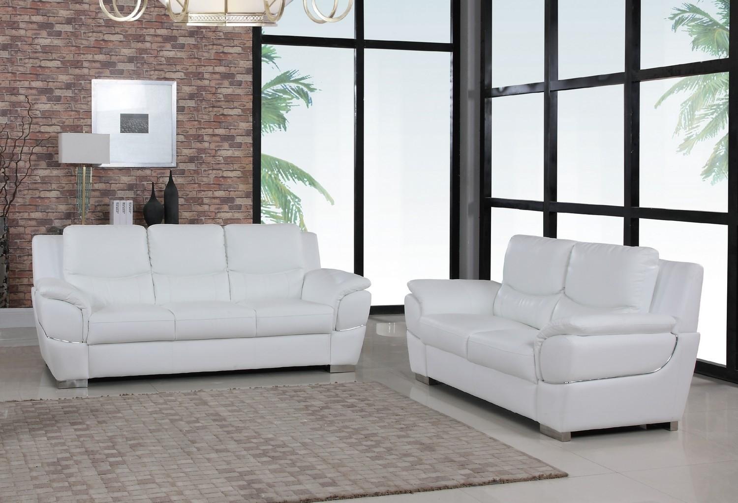 

        
00083398858507WHITE Premium Leather Match Sofa Contemporary 4572 Global United

