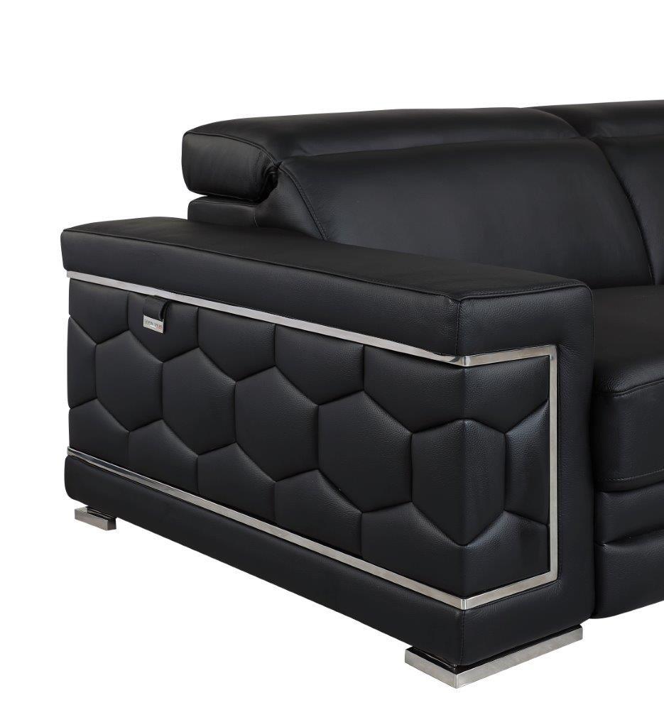 

    
 Shop  BLACK Genuine Italian Leather Sofa Set 2Pcs Contemporary 692 Global United

