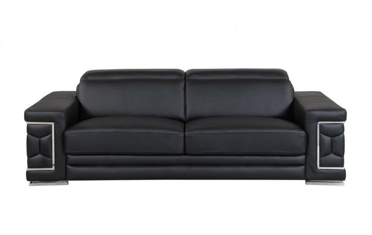 

        
00083398859955BLACK Genuine Italian Leather Sofa Set 2Pcs Contemporary 692 Global United
