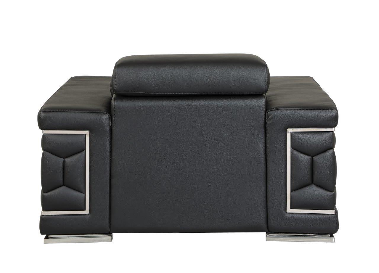

    
BLACK Genuine Italian Leather Sofa Set 3Pcs Contemporary 692 Global United
