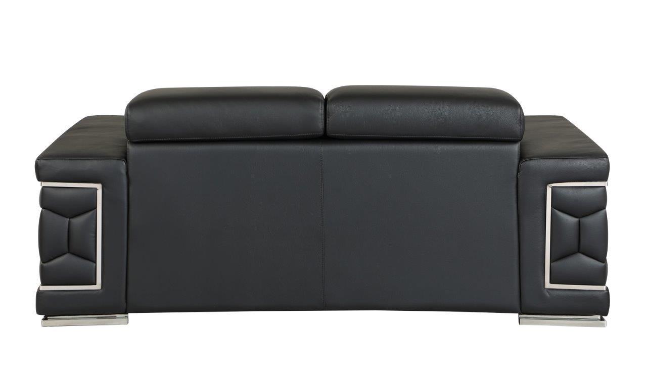 

    
 Photo  BLACK Genuine Italian Leather Sofa Set 3Pcs Contemporary 692 Global United
