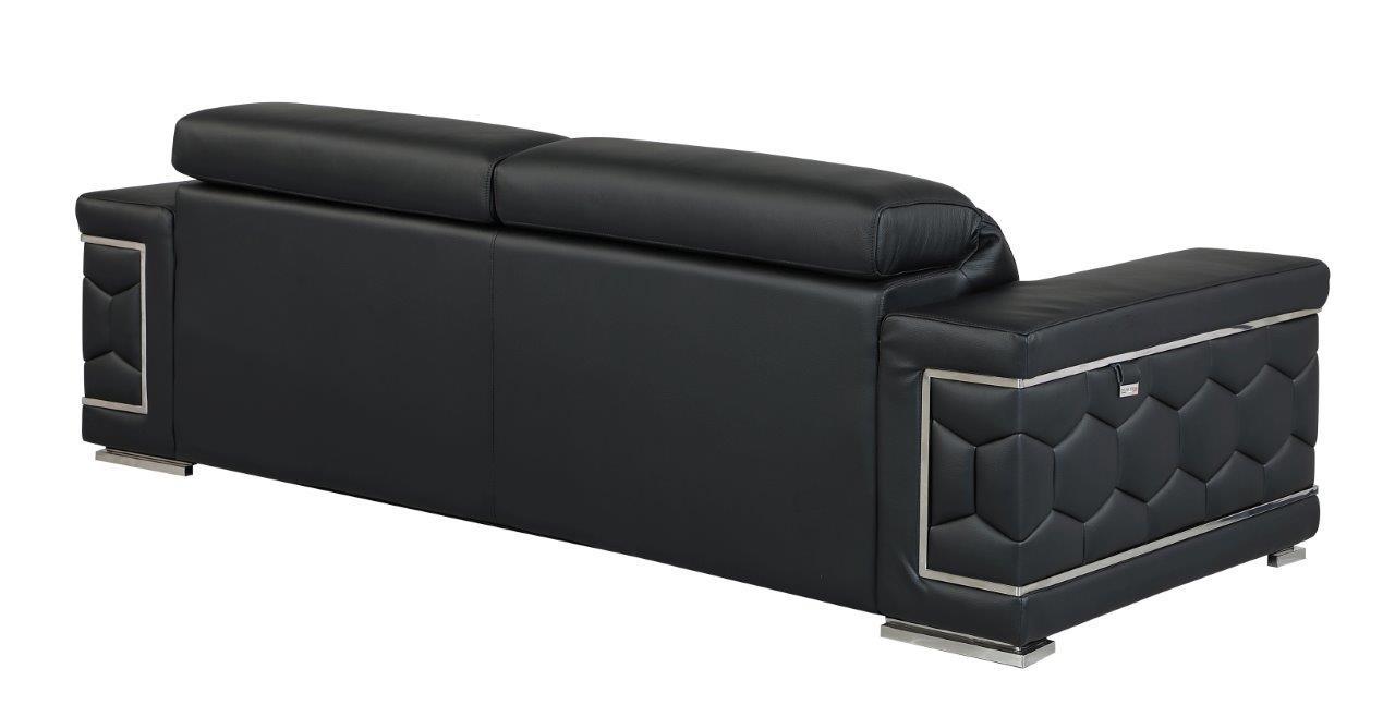 

    
 Order  BLACK Genuine Italian Leather Sofa Set 3Pcs Contemporary 692 Global United
