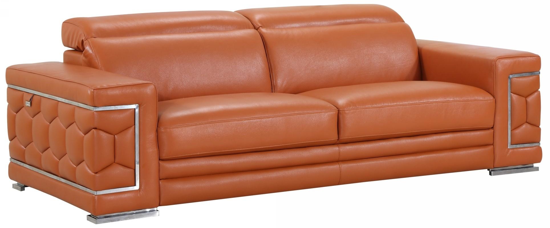 

    
CAMEL Genuine Italian Leather Sofa Set 3 Pcs Contemporary 692 Global United

