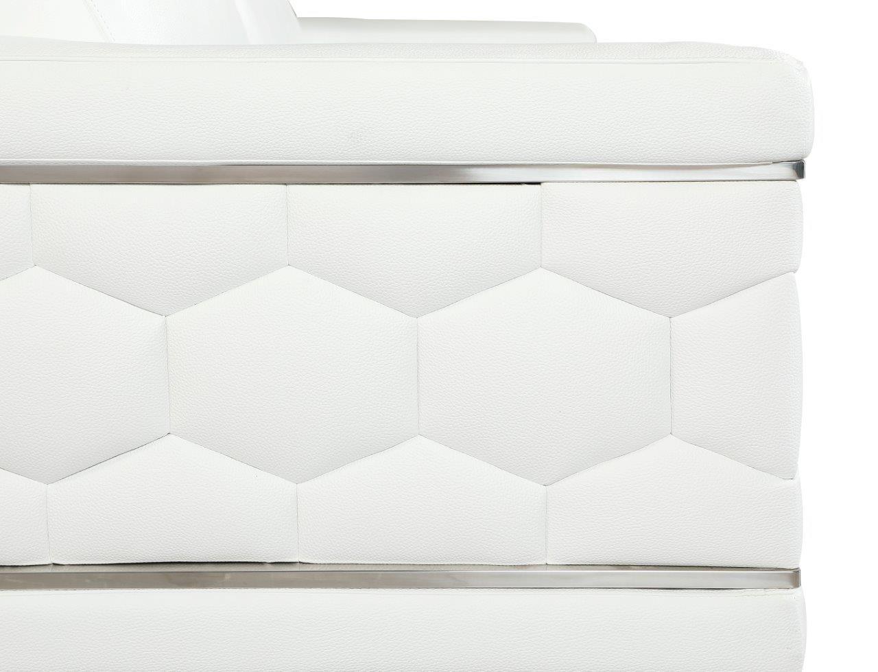 

    
 Shop  WHITE Genuine Italian Leather Sofa Set 2 Pcs Contemporary 692 Global United
