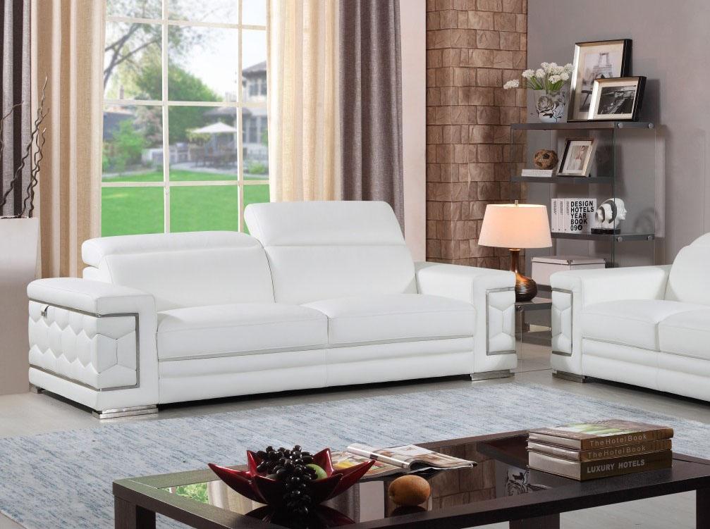 White Genuine Italian Leather Sofa