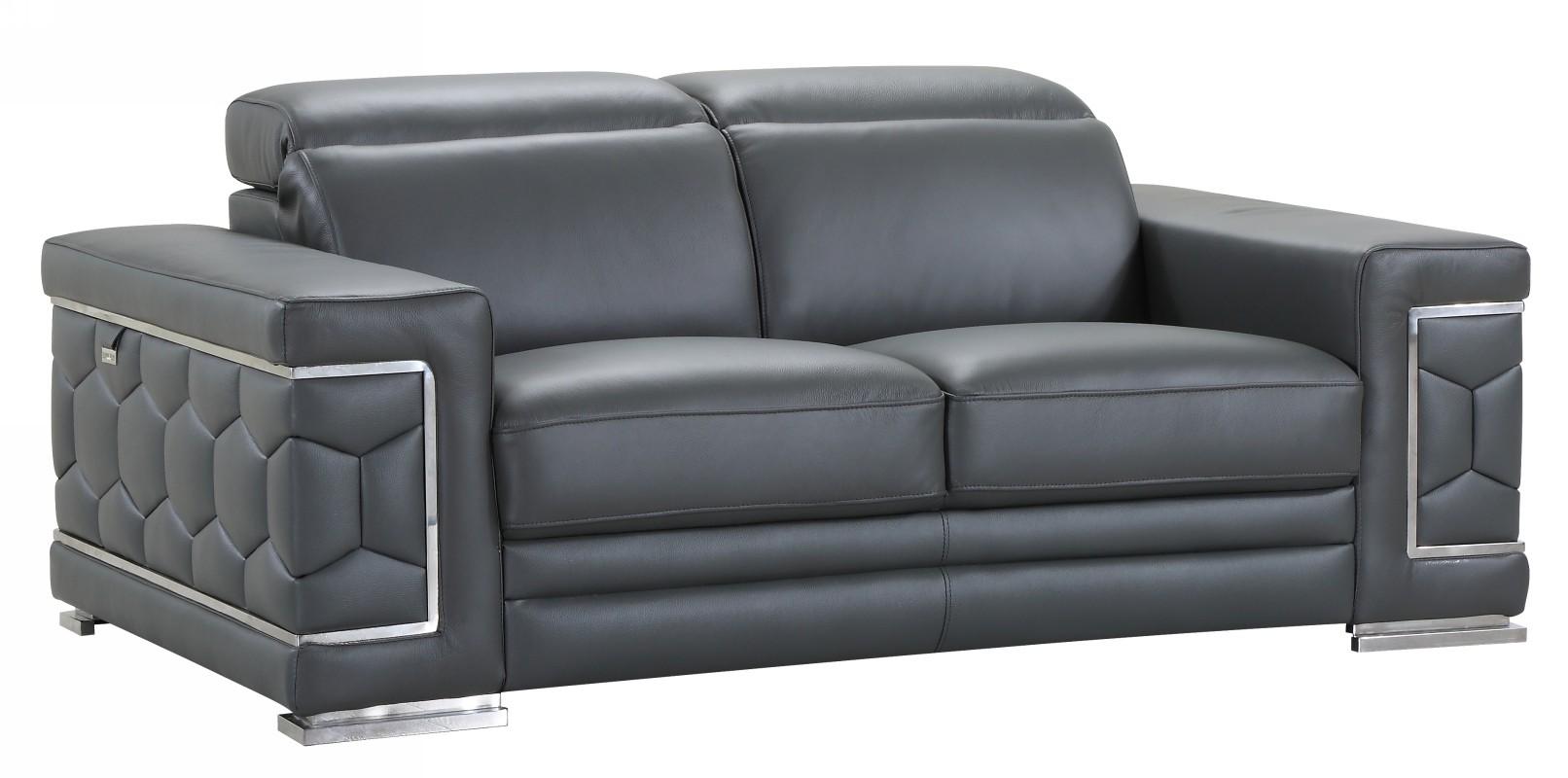 

        
Global United 692 Sofa and Loveseat Set Dark Gray Genuine Leather 00083398859801
