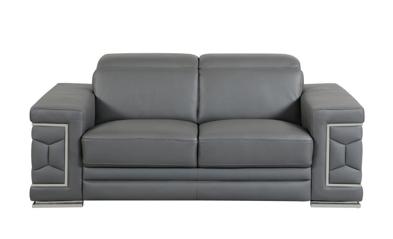 

        
00083398859795DARK GRAY Genuine Italian Leather Sofa Set 3Pcs Contemporary 692 Global United
