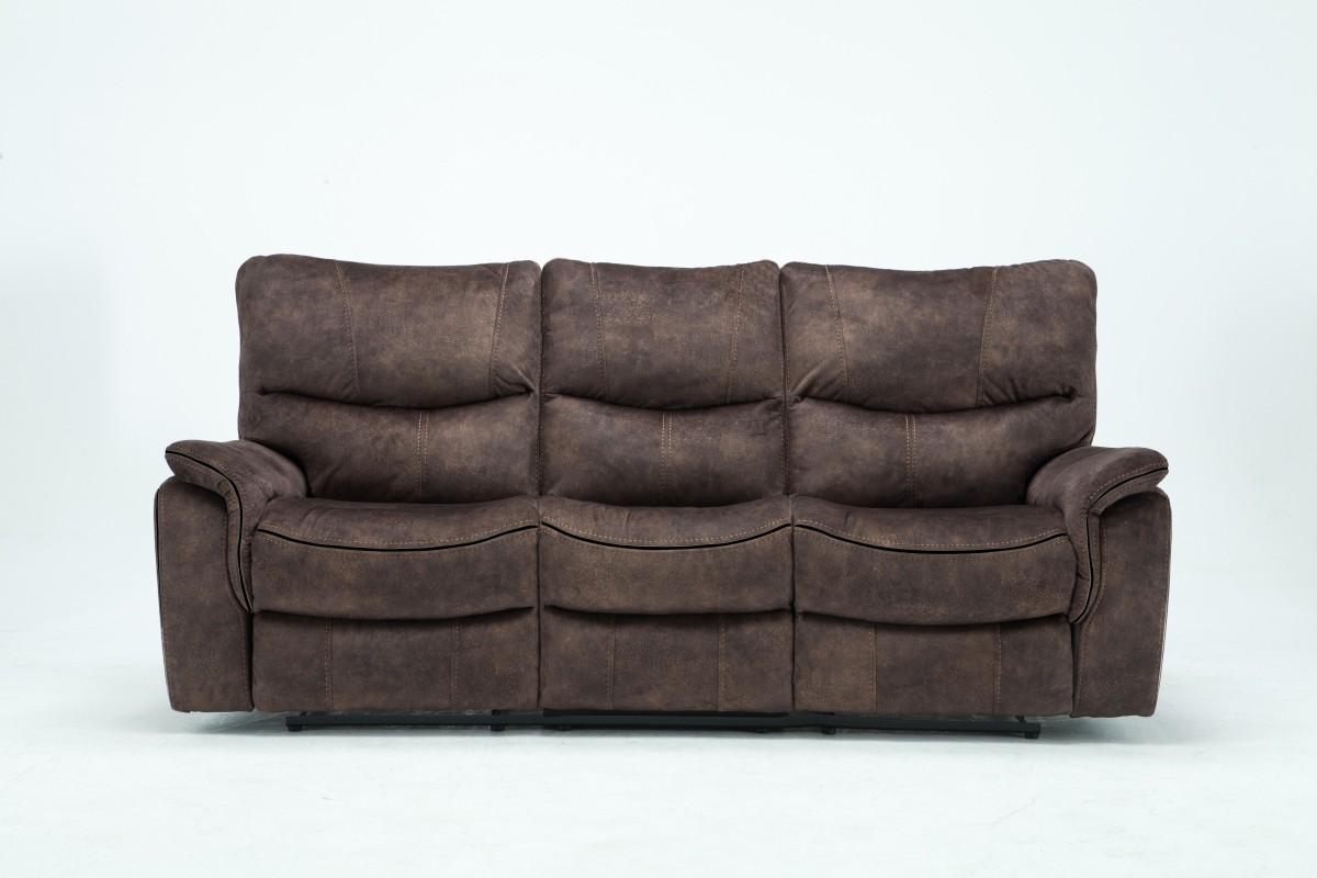 

    
Modern Dark Brown Palomino Recliner Sofa Set 3 Pcs Global United 7167
