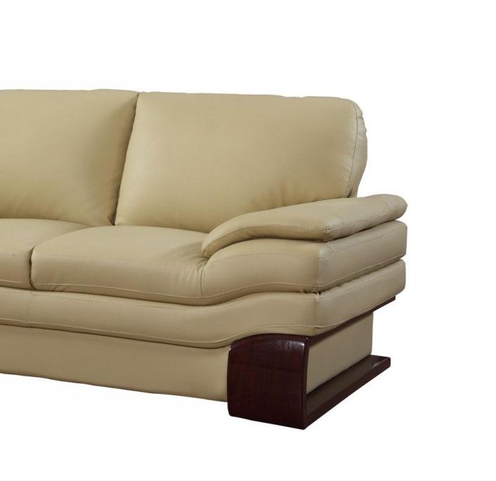 

    
Contemporary Beige Premium Leather Match Loveseat Global United 728
