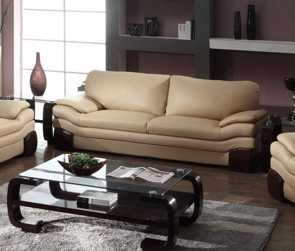 

    
Contemporary Beige Premium Leather Match Sofa Global United 728
