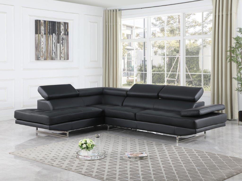 

    
BLACK Faux Leather Air Sectional LAF Contemporary Global United 8136-SEC
