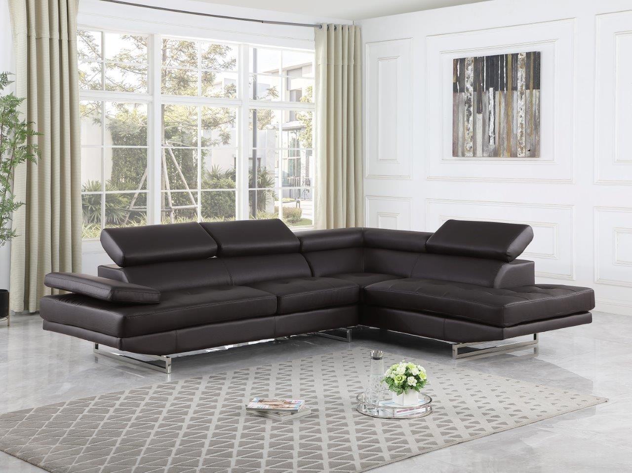

    
BROWN Faux Leather Air Sectional LAF Contemporary Global United 8136-SEC
