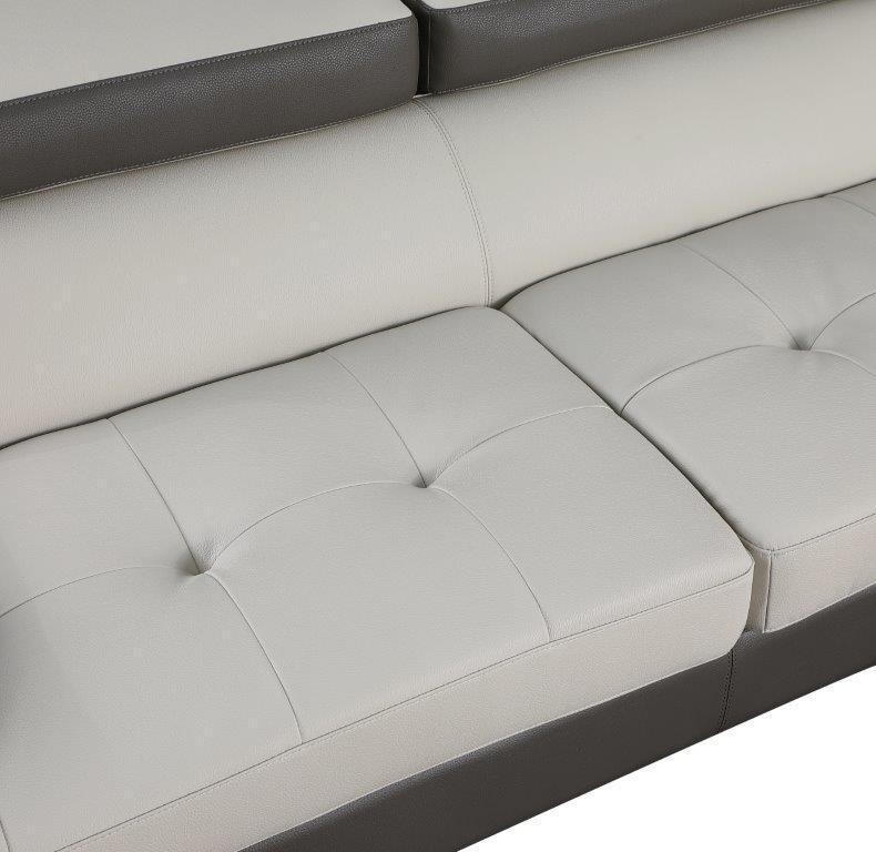 

        
00083398860456LIGHT GRAY/DARK GRAY Faux Leather Air Sectional RAF Contemporary Global United 8136-SEC
