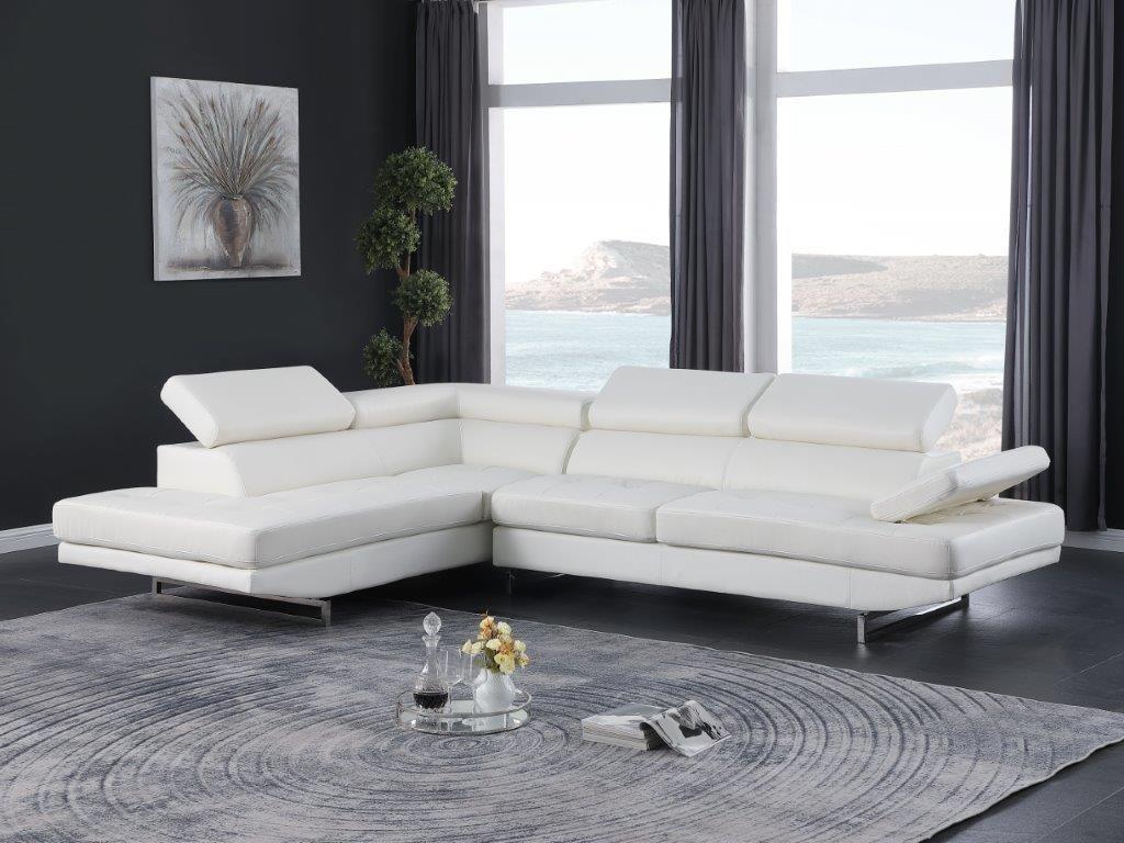 

    
WHITE Faux Leather Air Sectional LAF Contemporary Global United 8136-SEC
